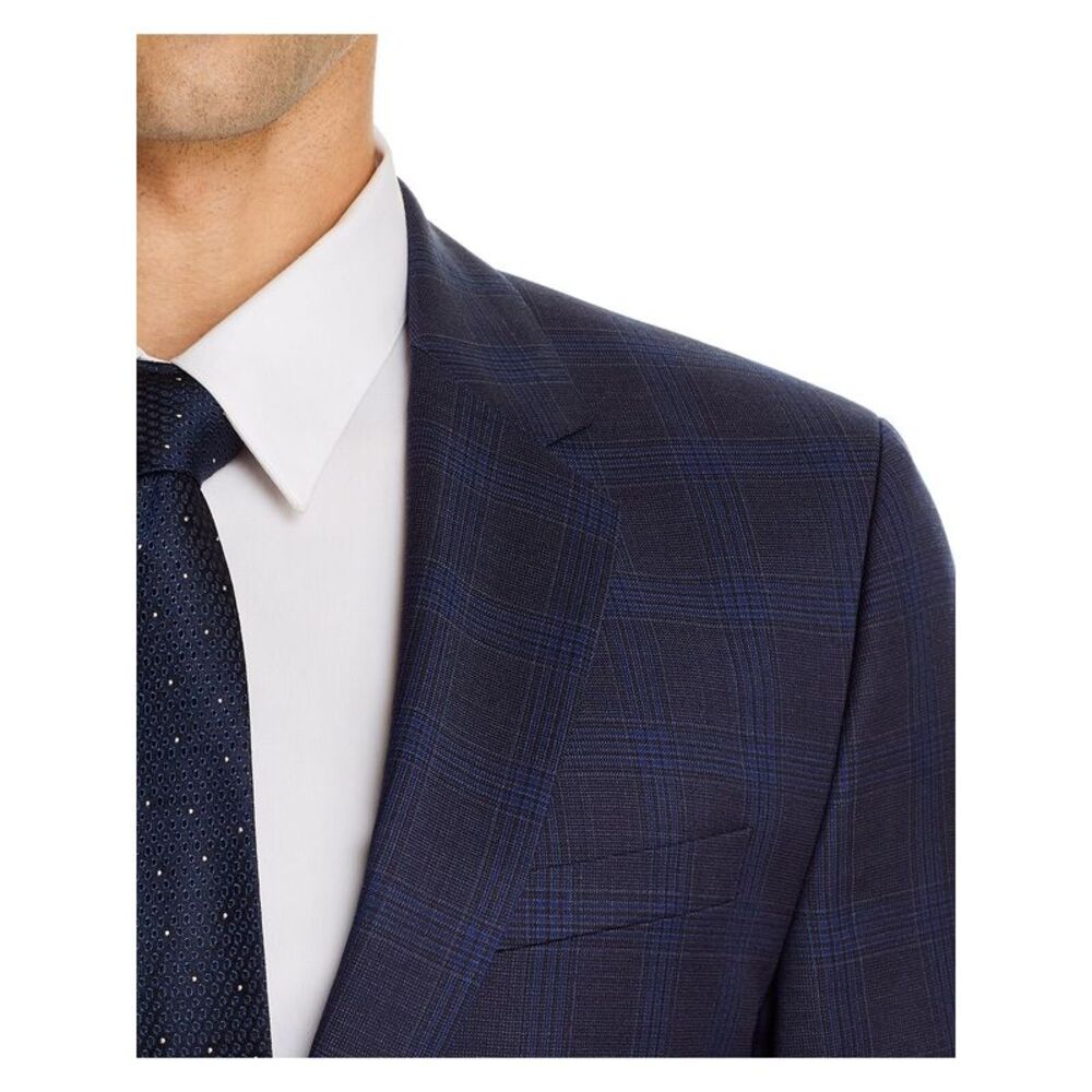 HUGO BOSS Mens Navy Check Extra Slim Fit Suit Separate Blazer Jacket 40R - Picture 3 of 3